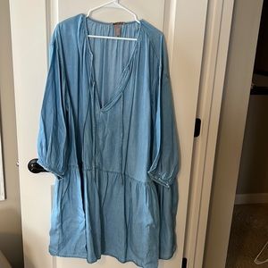 Denim long sleeve dress